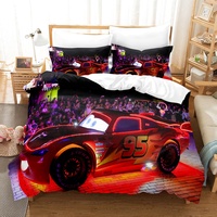 Lot de literie pour enfants, dessin animé, taille double, housse de couette pour voiture 3 pièces, lot de couette pour enfants, vente en gros