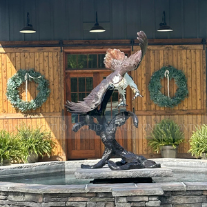 Life Size Outdoor Garden Animal Statue Decoration Bronze <strong>Flying</strong> Osprey <strong>Bird</strong> Statue for Sale