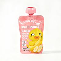 Op maat gemaakte roze glanzende afwerking, eetbare plastic spuitzak voor babyvoeding, fruitpuree, jam, vloeibare voeding, Mylar zakken