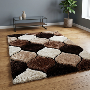 Tapis de sol carré moderne Safa International en polyester, moelleux et tufté, avec envers antidérapant en latex, motif floral, extra épais, pour salle de bain - Product Image 4