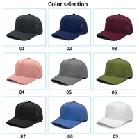 Casquettes de baseball 5 panneaux personnalisées perforées au laser, imperméables, pour le golf et la course, avec logo brodé et patch en caoutchouc