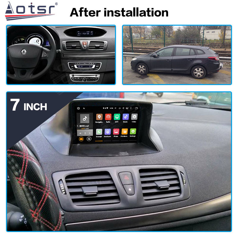 Autoradio Android 9" 4G+64G Pour Renault Mégane 3 Export (2009-2014) - Carplay/Android Auto Sans Fil, GPS, Caméra Recul, Bluetooth