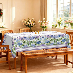 Mantel <span class=keywords><strong>de</strong></span> Poliéster con Estampado <span class=keywords><strong>de</strong></span> Hortensias Púrpuras, Disfruta <span class=keywords><strong>de</strong></span> <span class=keywords><strong>las</strong></span> Pequeñas <span class=keywords><strong>Cosas</strong></span>, para Comedor, Precio <span class=keywords><strong>de</strong></span> Fábrica, Gran Venta - Product Image 6