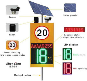 Panneau de signalisation routière LED solaire extérieur sur pied <span class=keywords><strong>en</strong></span> acier galvanisé avec film réfléchissant de troisième qualité pour la circulation routière - Product Image 2