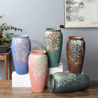 Haut de gamme rétro paysage Dezhou Vase en céramique Wabi-Sabi Style décoration de la maison ornement argile matériel mat glaçure pour la culture hydroponique