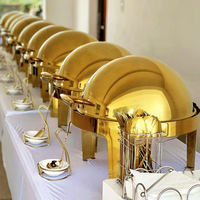 Offre Spéciale – Ensemble de Réchauds de Buffet Dorés à Couvercle Roulant pour Restaurants et Hôtels – Équipement de Présentation et de Maintien au Chaud des Aliments pour Traiteur