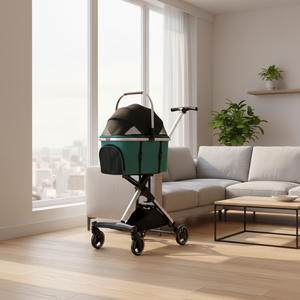 Pliable Léger Chat Lumière <span class=keywords><strong>Chien</strong></span> Transporteur Pet <span class=keywords><strong>Landau</strong></span> 4 Roues 2 En 1 Poussette <span class=keywords><strong>Pour</strong></span> Animaux De Compagnie - Product Image 2