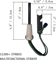 Kit de démarrage de feu Ferro Rod & Magnésium Fire Starter Flint & Steel Outil de survie pour Camping Bushcraft Emergency Preparedn