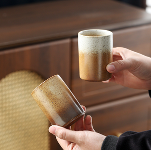 Taza sin Asa de Cerámica Rústica Estilo Japonés, Vaso Retro de Cerámica para Café, Agua, Matcha, Latte, con Opción de Logotipo Personalizado - Product Image 2