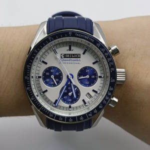 Reloj SEILOCE de cuarzo con cronógrafo deportivo de 40mm para hombre, movimiento VK63, correa de acero multifunción, zafiro luminoso - Product Image 4