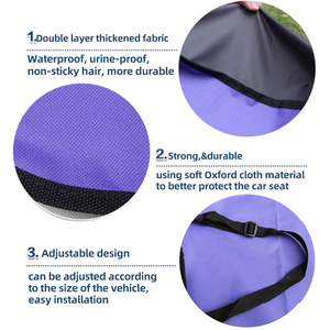 Petit lit double pour animaux de compagnie en tissu Oxford, antidérapant, anti-griffures, amovible, housse de siège de voiture pour chats et chiens, motif animal, utilisation sur la banquette arrière - Product Image 4
