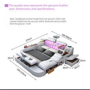 多功能智能按摩榻榻米豪华智能床主卧室<span class=keywords><strong>2</strong></span>米婚床现代简约投影仪 - Product Image 6