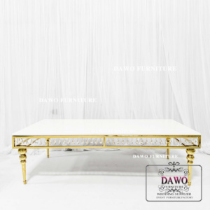 New Design Gold Stainless Steel Crystal Decoration Rectangular Wedding <strong>Birthday</strong> <strong>Tables</strong> for Decorative Party Used - Product Image 5