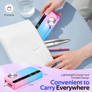 เครื่องเจียรเล็บพกพา 45000 รอบต่อนาที พร้อมจอ LCD เครื่องตะไบไฟฟ้าสำหรับเจลขัดเงา เหมาะสำหรับร้านทำเล็บและงานศิลปะบนเล็บ - Product Image 5