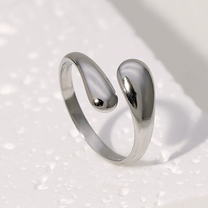 Classic Geometric Simple Design <b>Open</b> <b>Ring</b> Stainless Steel Gold Plated for Women Jewelry Wholesale - Product Image 4