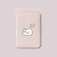 Porte-cartes magnétique en cuir motif chat et poisson avec portefeuille détachable pour badge d'accès au bureau, utilisation quotidienne portable