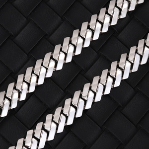 Cuban link sliver chain VVS Moissanite diamond clasp GRA certificate Gold plated 925 sterling sliver Pass diamond tester Unisex - Product Image 4