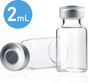 Ampoules en verre rondes vides de 2 ml avec bouchon en caoutchouc et estampage doré pour médicaments - Product Image 2