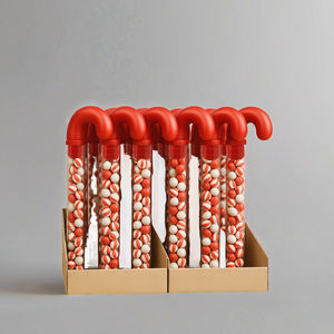 لعبة أحمر الحيوانات الأليفة أنابيب قصب الحلوى واضحة مع غطاء علفي أحمر لمصاصات وزينة عيد الميلاد شاشة الطباعة التعامل مع السطح - Product Image 3