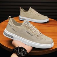 Baskets en toile tendance pour hommes, style coréen, polyvalentes, décontractées, respirantes, blanches, pour l'été, style marche
