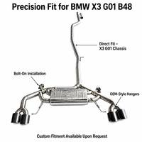 Système d'échappement Catback pour BMW X3 X4 G01 G02 2.0T B48 avec commande électronique à distance, embouts quadruples en fibre de carbone