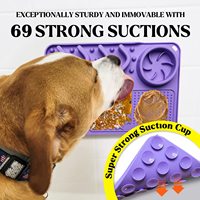 Tapis de gamelle antidérapant tout-en-un en silicone de qualité alimentaire Petdom pour chien, avec fonction d'alimentation lente et de soulagement de l'anxiété