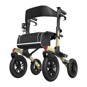 高品質アルミニウム軽量歩行器、パッド入りアームレストと背もたれ、シート付き、大人用歩行器 - Product Image 2