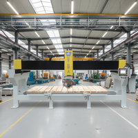 Machine à scier à pont en pierre à 4 axes contrôlée par PLC avec boîte de vitesses pour quartz, marbre, porcelaine, granit, longueur maximale de 3200 mm, moteur de 15 kW
