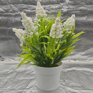Plante artificielle de lavande pour fleuriste, 25 cm, pot en plastique, décoration intérieure/extérieure, verdure décorative - Product Image 2
