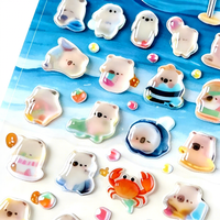 Individuelle Cartoon 3D Geprägte Kristallkuppel-Aufkleber Selbstklebende Wasserdichte 3D Relief-Sticker Lustige 3D Puffy Sticker für Kinder