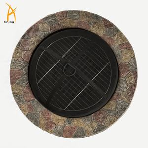 Peaktop Durable MgO Jardín al aire libre Mesa redonda de leña con rejilla de madera 1 año de garantía para uso en exteriores - Product Image 5