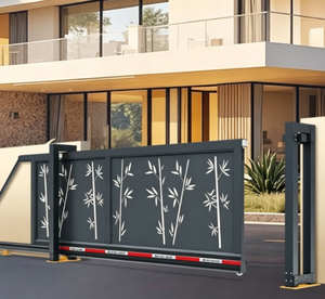 Puerta Corredera Automática de Aluminio de Alta Resistencia, Puertas Automáticas de Estilo Suspendido para Patio de Villa, Fábrica, Parque - Product Image 1