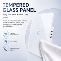 Interrupteur mural intelligent UBARO 118 Zigbee 3.0 à 3 boutons, panneau en verre trempé, application Tuya, commande vocale à distance avec Alexa et Google Assistant