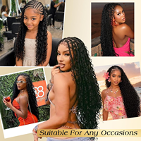 Extensions de cheveux humains doublement étirés de 24 pouces, 100 % bruts non traités, sans trame, style bohème, vente en gros