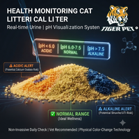 Litière pour chat TIGER PET avec technologie de changement de couleur du pH pour le suivi de la santé du chat