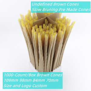 Fast Shipping 109mm 98mm Brown King Size Pre-Made Cones Rolling Paper Tobacco <b>Smoking</b> Paper Cones 1000-Unit Cigarette Brown Cone - Product Image 1