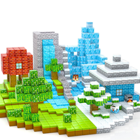 Mainan Blok Bangunan Kreatif STEM 3D Kustom, Magnet Kuat, Plastik, Permainan Puzzle DIY, Mainan Edukatif untuk Anak-Anak