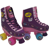 En gros de mode PU flash roue chaussures à roulettes chat conception De Soja luna patines quad patins à roulettes chaussures