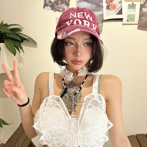 Logo personalizzato 3D ricamo New York cappellini cappelli da Baseball con disegno colorato <span class=keywords><strong>cappello</strong></span> da Baseball a tesa curva - Product Image 3