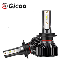 GICOO F2 12V Nuevas Bombillas LED para Faros Delanteros 1860 CSP, Iluminación Automotriz H1 H3 H4 H7 H11 H13 6500K 50W, Diseño Todo en Uno
