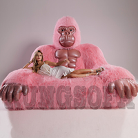 2025 nouvel an et noël à la mode jouer Anime King Kong canapé-lit gonflable gorille singe chaise ensemble pour la célébration de l'événement