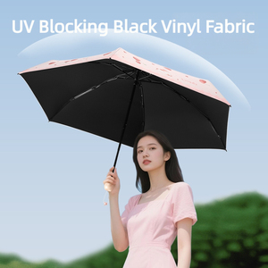 Parapluie de poche mini ultra-léger en vinyle UV à 5 plis avec logo personnalisé, motif de personnage de dessin animé, pour femmes, filles, étudiantes, cadeau - Product Image 3