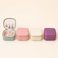 Boîte à bijoux portable de voyage en cuir PU avec fermeture éclair pour colliers, bracelets et boucles d'oreilles – Vente en gros