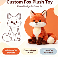 Peluche Renard Rouge Personnalisée à Faible MOQ, Fabrication OEM ODM, Mignonne Poupée Renard en Peluche, Échantillon Rapide pour Enfants