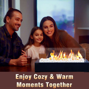 Garden Decor <strong>Rectangular</strong> Freestanding Ethanol <strong>Fireplace</strong> Durable Tabletop <strong>Fireplace</strong> With Two Side Tempered Glass - Product Image 4