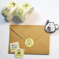 Rouleau d'autocollants de remerciement mignons style dessin au trait minimaliste, 500 pièces, en papier couché, style Instagram, pour vêtements, chaussures et petits emballages