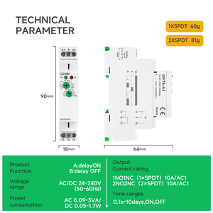 Relé de temporizador de retardo de encendido GEYA 220V relé de retardo de tiempo de una sola función 24V temporizador de retardo de apagado automotriz - Product Image 5