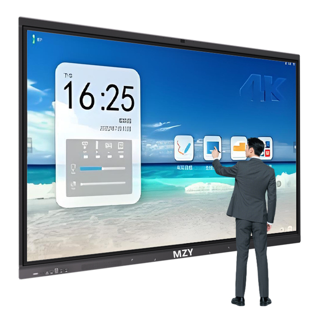 55/65/75/86/98 Inch 4K Smart Interactive Whiteboard 20-Touch 48MP Camera AI Function Anti-Glare LCD School/Conference