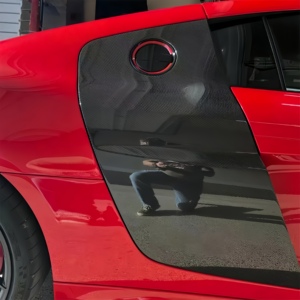 WANGHENG Spoiler de porte en fibre de carbone modifié pour Audi R8 V8 2008-2015, décoration extérieure de carrosserie, neuf, garantie 1 an - Product Image 4