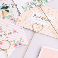 Porte-cartes en métal pour bouquet et insertion de cartes, printemps, emballage floral, matériel d'emballage, porte-cartes créatif